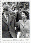 The Royal Wedding : Platinum Anniversary £1.57 Stamp (2017) Honeymoon, 23 November 1947