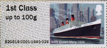 Post & Go : Royal Mail Heritage : Mail by Sea 1st Stamp (2018) RMS Queen Mary, 1936