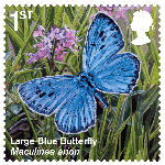 Reintroduced Species 1st Stamp (2018) Large Blue Butterfly