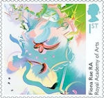 Royal Academy of Arts 1st Stamp (2018) Fiona Rae - Queen of the Sky