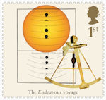 Captain Cook and Endeavour 1st Stamp (2018) Drawings of the observations of the transit of Venus, 1769