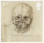 Leonardo da Vinci 1st Stamp (2019) The skull sectioned