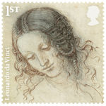Leonardo da Vinci 1st Stamp (2019) The head of Leda