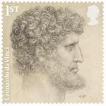 Leonardo da Vinci 1st Stamp (2019) The head of a bearded man
