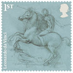 Leonardo da Vinci 1st Stamp (2019) A design for an equestrian monument