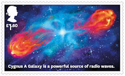 Visions of the Universe £1.60 Stamp (2020) Cygnus A Galaxy