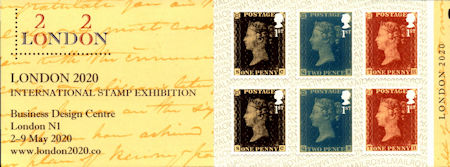 Booklet pane for London 2020 International Stamp Exhibition  (2020)