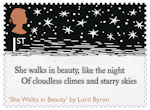 The Romantic Poets 1st Stamp (2020) She Walks in Beauty by Lord Byron