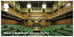 The Palace of Westminster £1.68 Stamp (2020) Commons Chamber