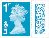 1st Large, First Class Large Letter - Marine Turquiose from Barcoded NVI Definitives (2022)