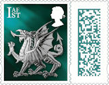 1st, Wales Dragon from Barcoded Country Definitives (2022)