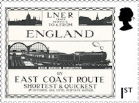 The Flying Scotsman 1st Stamp (2023) ‘LNER train service to and from Scotland’ advertisement, designed by HL Oakley, 1923 