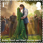 The Legend of Robin Hood 1st Stamp (2023) Robin Hood and Maid Marian marry