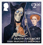 Terry Pratchetts Discworld £2.20 Stamp (2023) Death and Mort