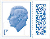 Low Value Definitive 1p Stamp (2023) Sapphire Blue