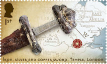 Viking Britain 1st Stamp (2024) Iron, silver and copper sword, Temple, London