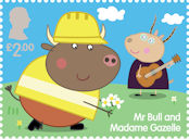 Peppa Pig £2.00 Stamp (2024) Mr Bull and Madame Gazelle