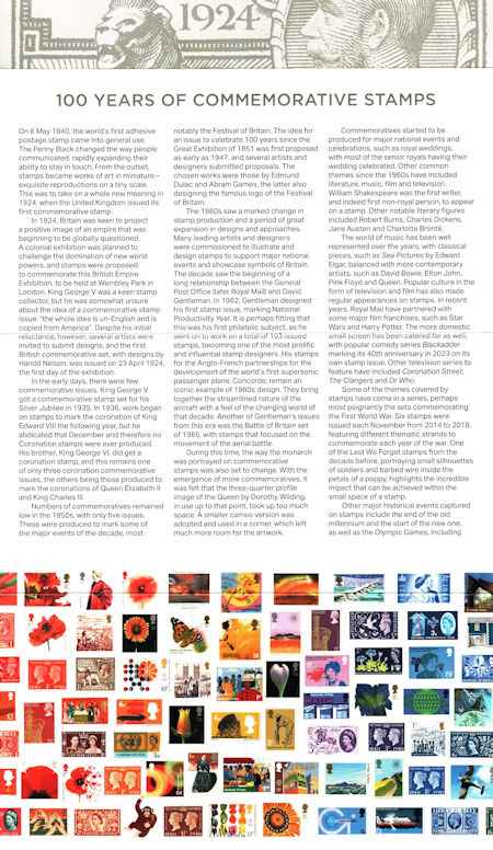 Reverse for 100 Years of Commemorative Stamps
