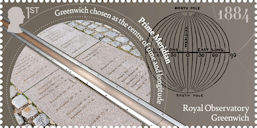 Royal Observatory Greenwich 1st Stamp (2025) Prime Meridian, 1884
