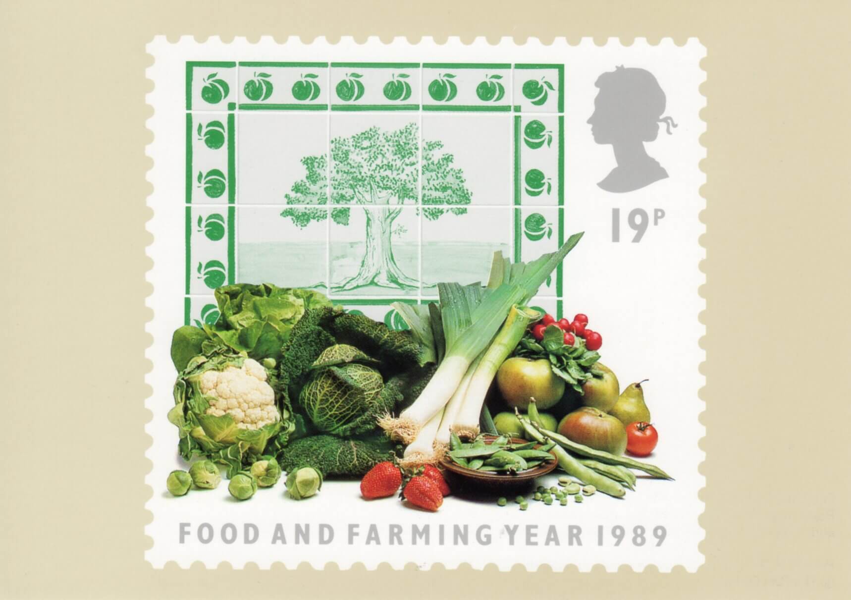 Food And Farming Year Fruit & Vegetables Stamp Postcard  Royal Mail 1989 