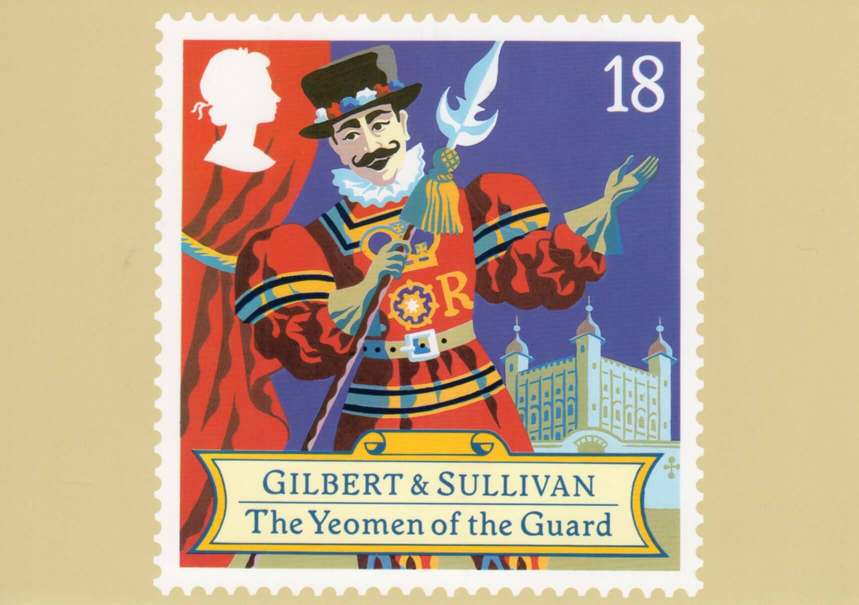 Set of 5 PHQ Stamp Postcard Set No.145 Gilbert and Sullivan Operas 1992 BV5 